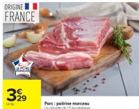 Porc : poitrine morceau