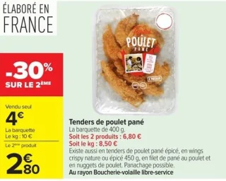 Tenders de poulet pané