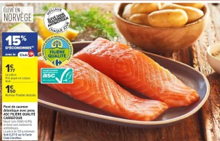 Pavé de saumon Atlantique avec peau ASC FILIÈRE QUALITÉ CARREFOUR