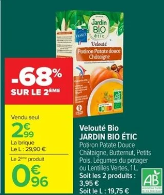 Velouté Bio JARDIN BIO ÉTIC Potron Patate douce Châtaigne