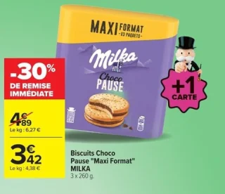 Biscuits Choco Pause "Maxi Format" MILKA