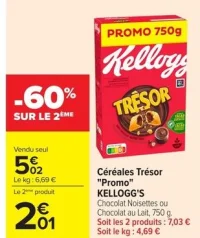 Céréales Trésor "Promo" Kellogg's