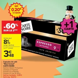 Capsules de café "Maxi format" Carte Noire