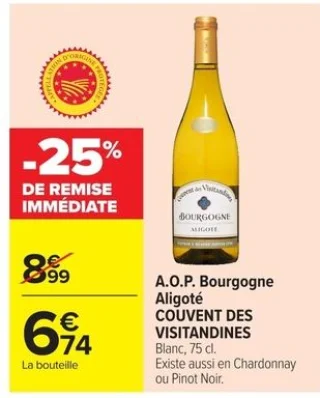 A.O.P. Bourgogne Aligoté COUVENT DES VISITANDINES