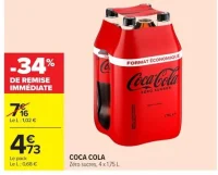 COCA COLA Zéro sucres, 4 x 1,75 L.