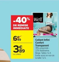 Collant Infini Confort Transparent Well