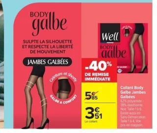 Collant Body Galbe Jambes Galbées Well