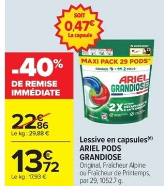 Lessive en capsules Ariel Pods Grandiose