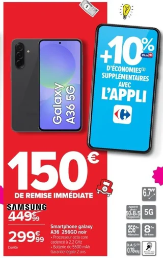 Smartphone galaxy A36 256GO noir Samsung