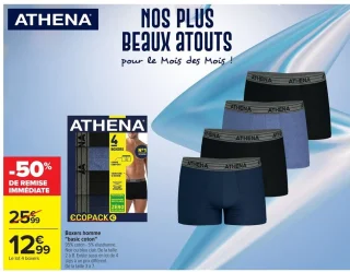 Boxers homme "basic coton" ATHENA