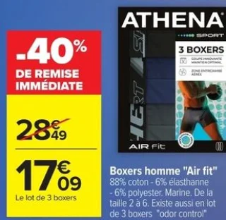 Boxers homme "Air fit" Athena