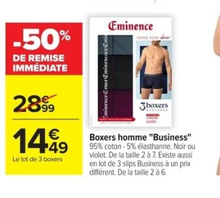 Boxers homme "Business" Eminence