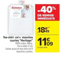 Tee-shirt col v manches courtes "Heritage" Eminence