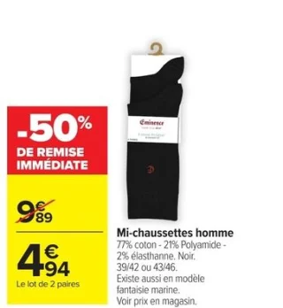 Mi-chaussettes homme Eminence