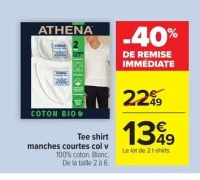 Tee shirt manches courtes col v Athena