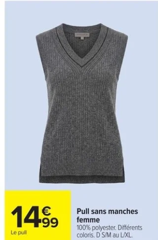 Pull sans manches femme