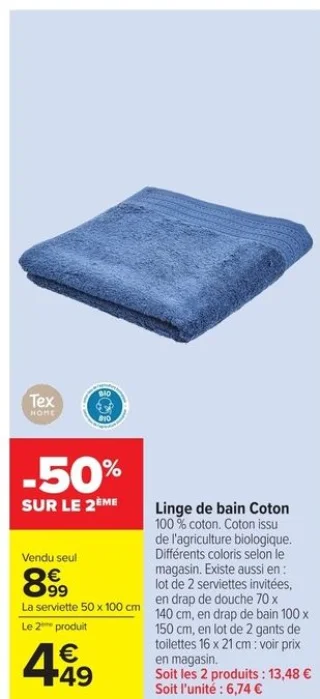 Linge de bain Coton Tex HOME