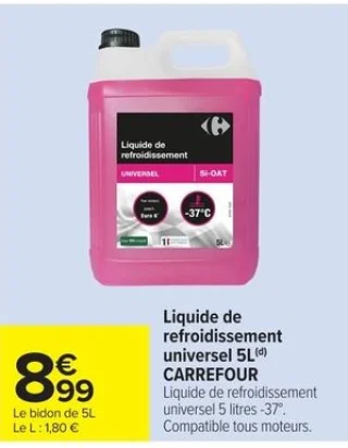 Liquide de refroidissement universel 5L CARREFOUR