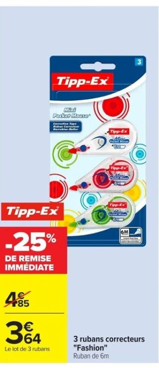 3 rubans correcteurs "Fashion" Tipp-Ex