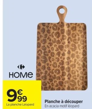 Carrefour Home Planche à découper en acacia motif léopard