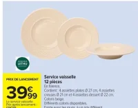 Geneviève Lethu Service vaisselle 12 pièces en faïence