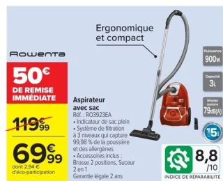 Aspirateur avec sac Rowenta RO3923EA
