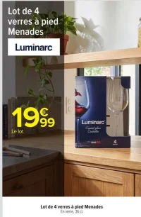 Lot de 4 verres à pied Menades Luminarc