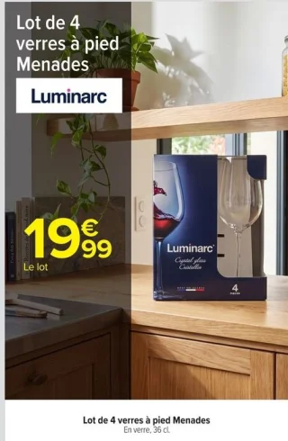 Lot de 4 verres à pied Menades Luminarc