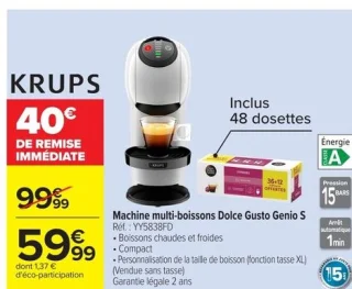 Machine multi-boissons Dolce Gusto Genio S Krups YY5838FD
