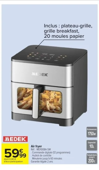 Air fryer Medek MD1008A-SW