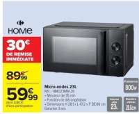 Micro-ondes 23L Home HMO23MM-26