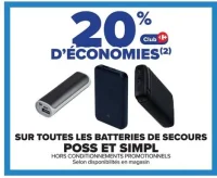 Batteries de secours Poss et Simpl