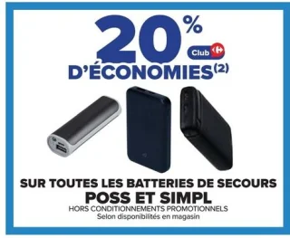 Batteries de secours Poss et Simpl