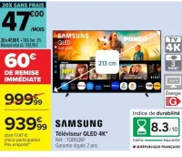 Samsung Téléviseur QLED 4K* Réf. : TQ85Q6F