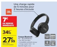 Casque Bluetooth JBL JBLT510BTBLKEU