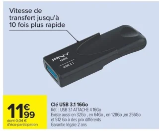 Clé USB 3.1 16Go PNY