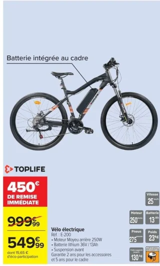 TOPLIFE Vélo électrique E-200