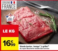 Viande bovine : hampe** à griller