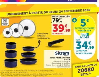 Set 10 pièces amovible Sitram