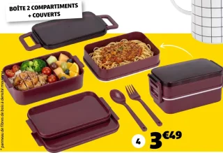 Boîte à déjeuner avec couverts GIFI