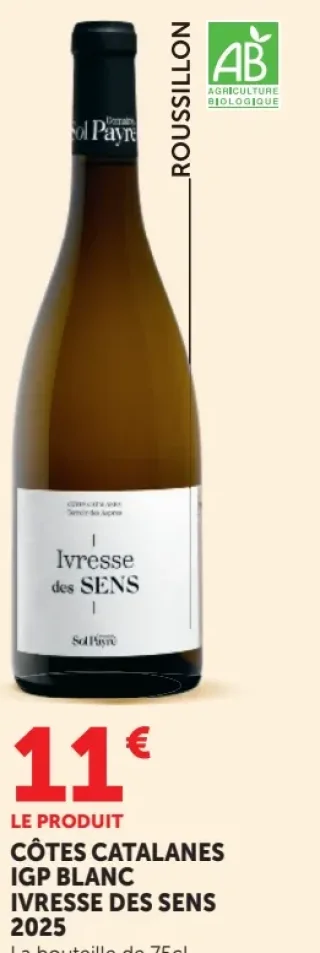 CÔTES CATALANES IGP BLANC IVRESSE DES SENS 2025