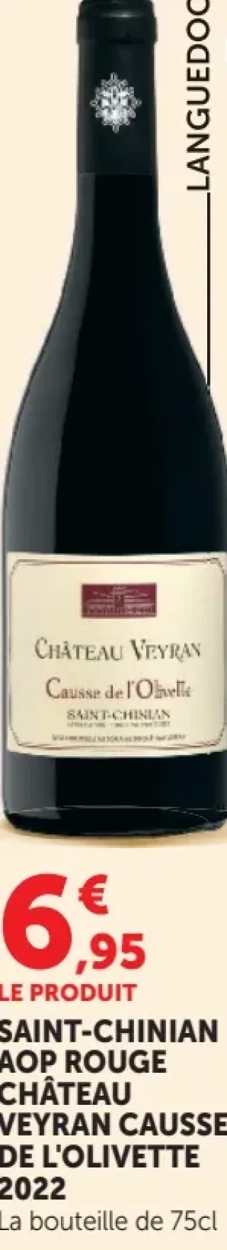 Saint-Chinian AOP Rouge Château Veyran Causse de l'Olivette 2022