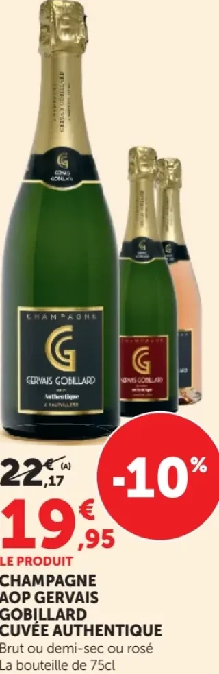CHAMPAGNE AOP GERVAIS GOBILLARD CUV"EE AUTHENTIQUE