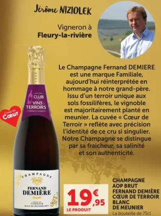 CHAMPAGNE AOP BRUT FERNAND DEMI"ERE CŒUR DE TERROIR BLANC DE MEUNIER