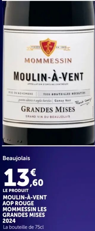 MOULIN-À-VENT AOP ROUGE MOMMESSIN LES GRANDES MISES 2024