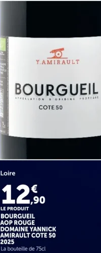 BOURGUEIL AOP ROUGE DOMAINE YANNICK AMIRAULT COTE 50 2025 Loire