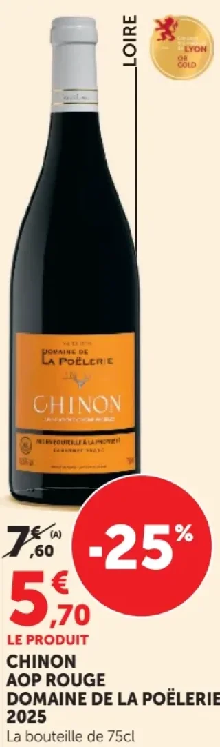 Chinon AOP Rouge Domaine de la Poëlerie 2025