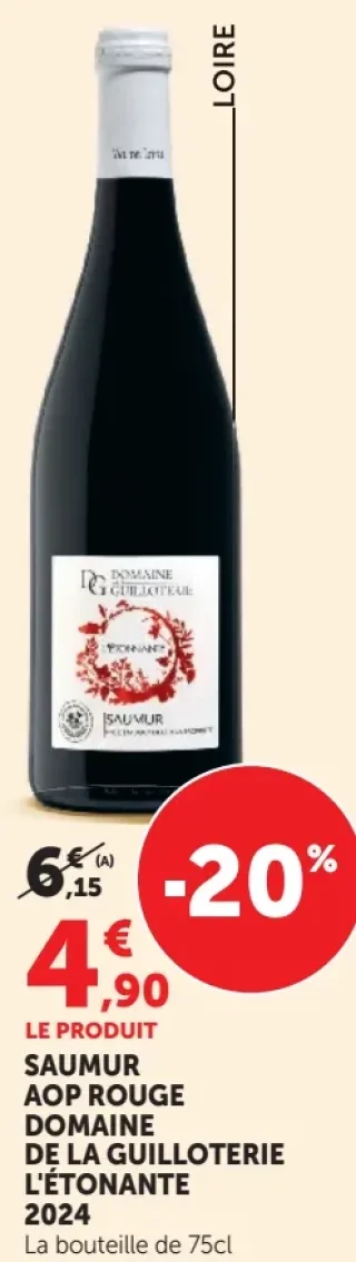 Saumur AOP Rouge Domaine de la Guilloterie L'Étonnante 2024