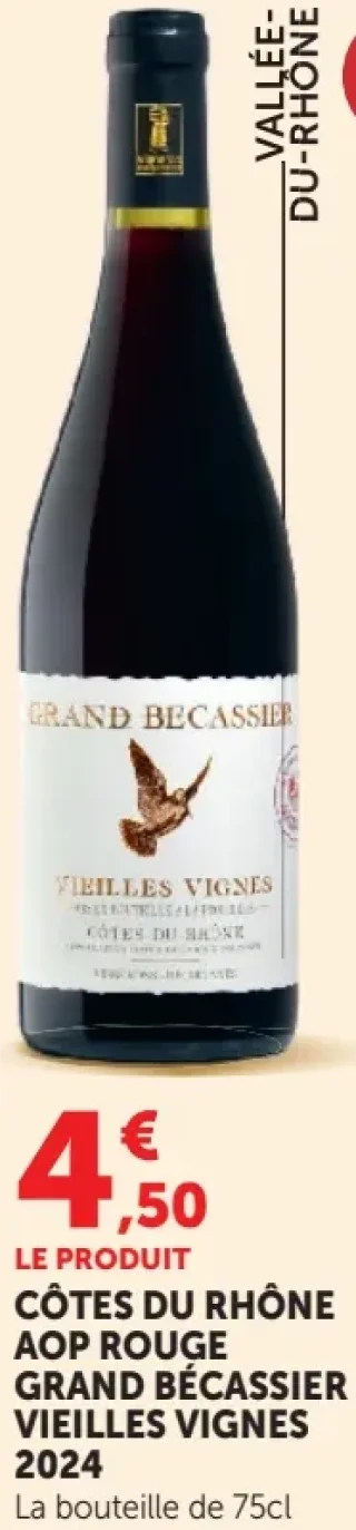 GRAND BÉCASSIER VIEILLES VIGNES 2024 CÔTES DU RHÔNE AOP ROUGE