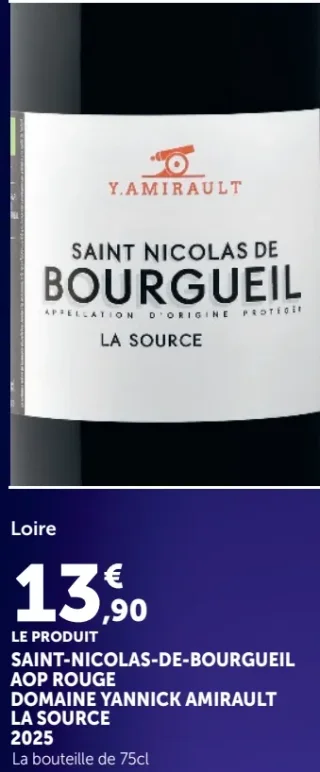 Saint-Nicolas-De-Bourgueil AOP Rouge Domaine Yannick Amirault La Source 2025